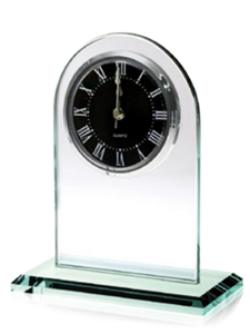 Clock Glass Silver & Black